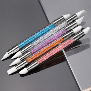 Lot de 5 pinceaux à double tête en silicone pour nail art, 10 embouts, stylo de sculpture et de peinture pour vernis gel UV - Product Image 5