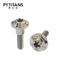 Sekrup Bahu Torx Bunga Kupu-kupu dari Paduan Titanium PYTITANS GR5 Anti-karat, Komponen Pengikat untuk Modifikasi Mobil Motor
