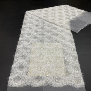 Cordón peludo + cuentas + bordado de lentejuelas, vestido sencillo, ropa, zapatos, bolsos, sombreros, tela <span class=keywords><strong>con</strong></span> bordado de cuentas - Product Image 2