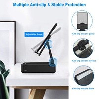 Support de téléphone portable avec haut-parleur Bluetooth sans fil et base antidérapante Son surround HD Parfait pour la maison et l'extérieur
