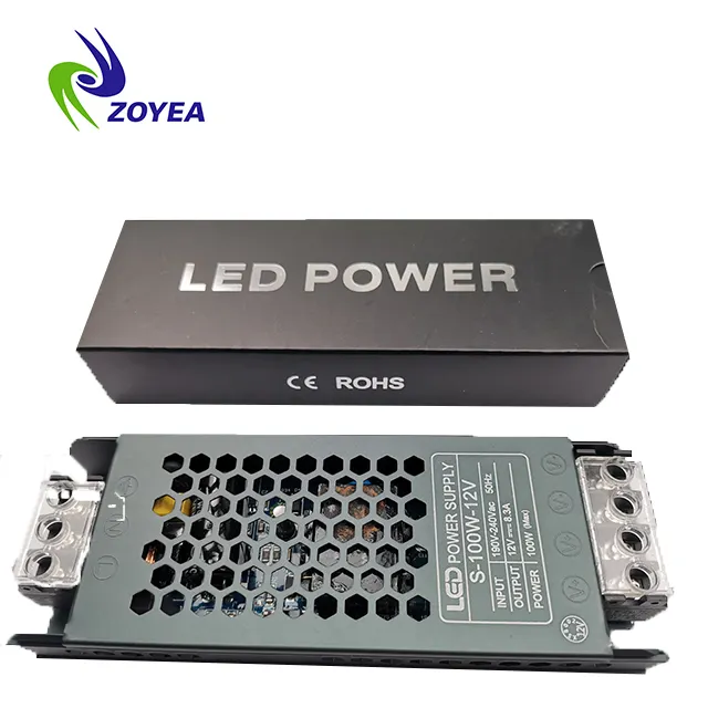 Zoyea Industrial AC DC Constant Voltage 5A 8.3A 12.5A 60W 100W 150W 300W 400W LED Strip Smps 12V 24V Switching Power Supply
