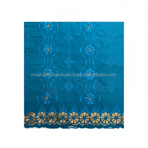 2023 jaune coton Voile dentelle tissu avec pour la broderie suisse nouveauté pour vêtement fabricant fournisseur Nigeria tissé Techn - Product Image 1