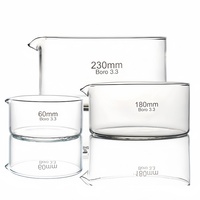 Vaisselle de laboratoire en verre borosilicaté de haute qualité, personnalisable OEM/ODM, coupelle de cristallisation à bec verseur, fond plat, résistante aux hautes/basses températures