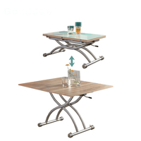 Meuble de maison fonctionnel, table à manger extensible petite avec plateau en verre pour appartement