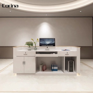Personalizado de lujo blanco novela de acrílico sólido superficie de la tienda de uñas hotel salón de recepción - Product Image 3