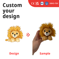 Llavero de Peluche de León Personalizado, Mini Juguete de Peluche, Regalo de Mascota Personalizada, OEM ODM, Colgante Suave para Bolsa, Souvenir Promocional