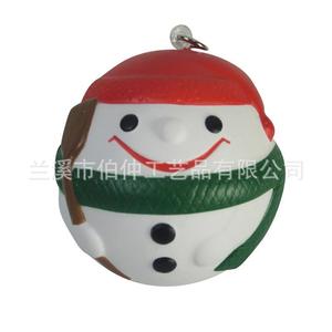 Pu Snowman Keychain White Plastic <b>Stress</b> Relief Ball Zinc Alloy <b>Ring</b> Promotional Gift - Product Image 4