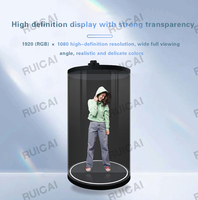 Écran tactile holographique cylindrique 3D transparent de 75 pouces, tube Holo, très populaire, pour affichage en libre-service, entreprises et métros