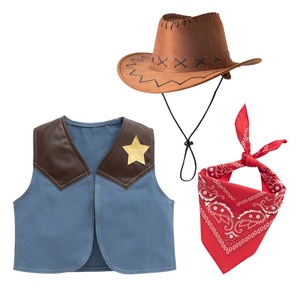 Gilet en jean bleu en coton pour garçon, style cowboy western, pour fêtes, jeux de rôle, Halloween, cosplay et accessoires de costumes TV - Product Image 5