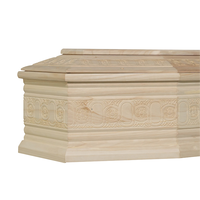 Ataúdes de Madera de Paulownia Blancos de Alta Calidad, Estilo Europeo Ruso, con Patrones Tallados y Adornos Metálicos, Estilo Tronco, Diferentes Tamaños