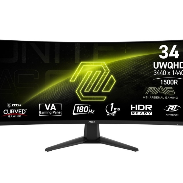 2025 Newest Curve 1500R for 346CQ 34 Inch IPS QD-Mini LED 180Hz 1ms HDR1000 Adaptive Sync Gaming Monitor for Desktop with DP