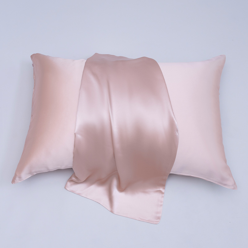 Funda de almohada de seda de morera de doble cara rosa