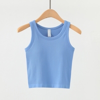 Soutien-gorge de sport moulant à col rond, sans coutures, avec coussinets fixes, pour le yoga et le fitness, pour femme