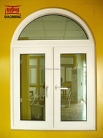 Ventana Abatible Moderna Personalizada de UPVC, Doble Vidrio Templado, Ventanas de PVC Duraderas e Insonorizadas para Uso Comercial y Residencial
