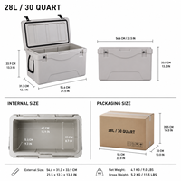 Glacière rotomoulée 38L avec accessoires, glacière isotherme portable pour la pêche, la navigation de plaisance, le camping et les activités de plein air