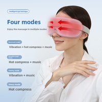 Masque de Sommeil Massant pour les Yeux avec Chauffage et Compresse Chaude, Musique Bluetooth, Vibration Électrique, Sans Fil et Rechargeable