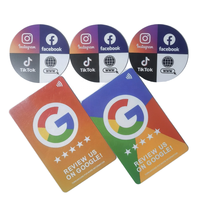 Tarjeta de Visita RFID NFC para Redes Sociales, Chip 213, Resistente al Agua, 13.56MHz, PVC, Silicona, Pivote, Tarjeta en U, Reseña de Google Maps, Acabado Brillante/Mate