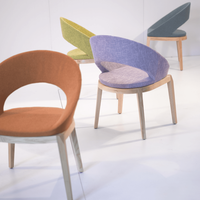 Meubles de Restaurant à dos rond, pied en bois, café, tapisserie, Dressing, chaise en velours, CH-04