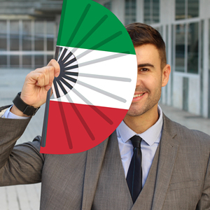 Abanicos Plegables de Bambú con la Bandera de Italia al por Mayor, Abanico de Mano para Carnaval, Boda, Festival, Fiesta, Agencia de Viajes - Product Image 3