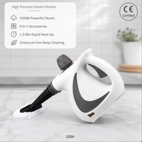 Nettoyeur vapeur portable 1050W haute pression multifonctionnel avec 9 accessoires pour cuisine, canapé et tapis