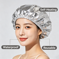 Vente en gros usine – Bonnet de douche/bain personnalisé, décontracté, réutilisable, imperméable, élastique, 100 % polyester à carreaux, avec doublure en feuille d'aluminium