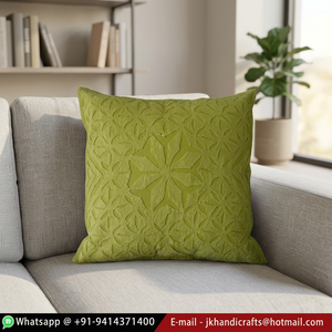 Applique <b>Cushion</b> Covers <b>Indian</b> Cotton Pillow Cover - Product Image 3
