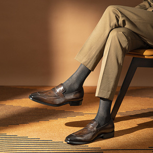 Chaussures habillées Oxford classiques de style britannique en cuir véritable de haute qualité pour hommes, élégantes, pour le bureau, antidérapantes, toutes occasions - Product Image 5