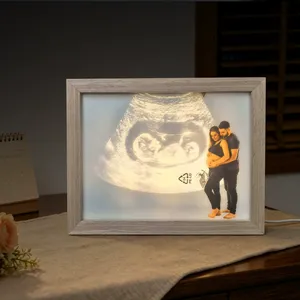Photo 4D de bébé, éclairage, cadre photo, impression d'images d'échographie NT, grossesse, cadeau pour nouveau-né, table de présentation commémorative - Product Image 4