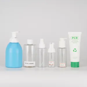 定制PCR化妆品包装塑料瓶，带泵喷雾，用于护肤乳液血清爽肤霜肥皂洗发水