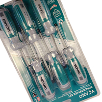 Tournevis cruciforme magnétique de haute qualité VCANO, manuel en PP, acier inoxydable, cruciforme, six pièces
