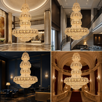 Lampu Chandelier Kristal Kaca LED Mewah untuk Proyek Kustom Ruang Makan Hotel Produk Baru Dekoratif