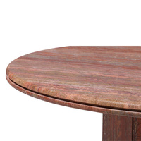 Table basse circulaire en marbre à base de blocs facettes, pierre naturelle veinée, pour salon - Dream Home