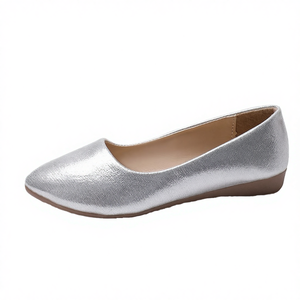 Elegantes Zapatos Planos de Mujer con Parte Superior Escarchada, Brillantes, de Cuero PU Dorado, Tipo Mocasín, Casuales, Resistentes, para Primavera/Verano - Product Image 3