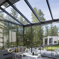 Gazebo à toit rigide en aluminium pour solarium quatre saisons avec pavillon de solarium à double toit en acier galvanisé pour terrasse, jardin et jardin.