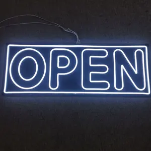 Hot sales led open neon sign custom clear acrylic backboard LED blink RGB neon sign