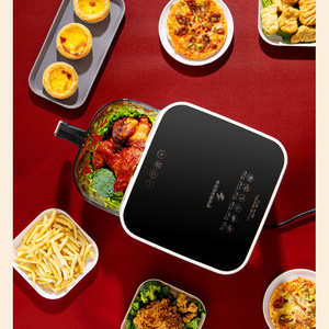 Friteuse à air Sharkkun 36,3x30,8x29,4cm, revêtement céramique carré, friteuse électrique multifonctionnelle pour la maison - Product Image 1