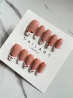 10 pièces de faux ongles à presser en PMMA, forme ballerine, couleur naturelle, faits main, personnalisables, vente en gros, design de luxe, best-seller