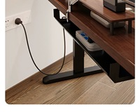 Bureau électrique réglable en hauteur en acier et bois avec finition des bords automatique pour bureau à domicile, bureau d'étude et bureau informatique