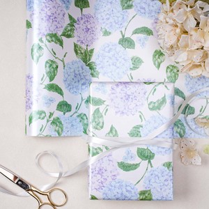 Light Blue Purple Hydrangea Botanical Design Wrapping <b>Paper</b> For Wedding Favor Bridal Birthday Present Box Decoration - Product Image 6