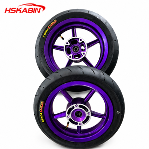 Pneus de moto Kenda Supermoto violets, ensemble complet avec jantes en aluminium et <span class=keywords><strong>chambre</strong></span> à <span class=keywords><strong>air</strong></span> pour roues EM5 Moto arrière/avant de <span class=keywords><strong>12</strong></span> pouces - Product Image 3