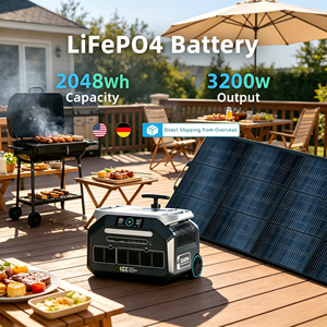 Generador solar portátil US Spot MPPT LiFePO4 2048wh 3200w con onda sinusoidal pura al 100% y panel solar de 100/200/400/500W - Product Image 1