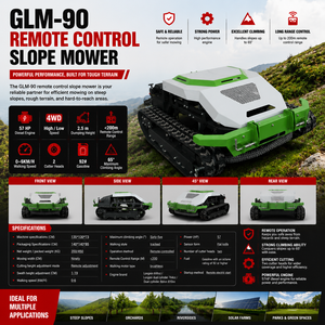 Free Shipping All Terrain Remote Control Robotic Lawn Mower Gasoline Rubber Crawler Self Propelled Garden Grass Trimmer - Product Image 2