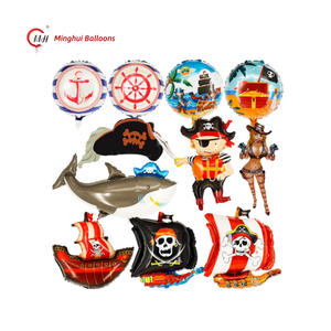 Globos de Aluminio con Temática Pirata, Barco Pirata, Personaje Pirata, Sombrero de Tiburón, Decoraciones para Fiestas de Cumpleaños Infantiles y Halloween - Product Image 1