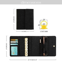Portefeuille en cuir texturé de marque A7 Budget Binder Organisateur de bureau pour femmes aspirantes avec chaînes en métal et perle A4 Taille Cadeau