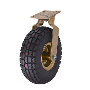 Factory Supply 8/10 Inch Regular <strong>Pneumatic</strong> Industrial <strong>Caster</strong> Wheel Rubber Plastic Material Ball Bearing Plate Mounting Rigid - Product Image 1