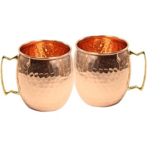 PARIJAT HANDICRAFT 100% Cuivre Massif Authentique 4 Mugs Set 2 Oz Moscow Mule Shot Glass Mini Vaisselle Martelée à la Main - Product Image 3
