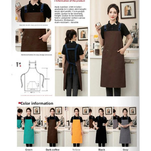 2025 OEM Biểu Tượng Tùy Chỉnh Nhiệm Vụ Nặng Nề Bông Ren Nhà Bếp Tạp Dề Cho Phụ Nữ Phụ Nữ Đầu Bếp Nấu Ăn Cắt Tóc Không Thấm Nước Màu Sắc Đồng Bằng Tái Sử Dụng - Product Image 5