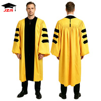 Togas de Graduación Doctoral Amarillas de Lujo al por Mayor, Túnica y Birrete de Graduación de Doctorado en Oferta