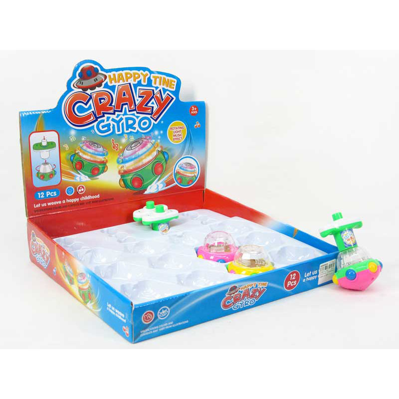 2021 детская сумасшедшая игрушка гироскопа с подсветкой и музыкой, 12 шт. пластиковых вращающихся топов DG006624