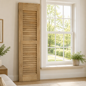 Volets de fenêtre pré-peints en bois, panneaux de volets de plantation avec lamelles horizontales pour fenêtres intérieures - Product Image 5